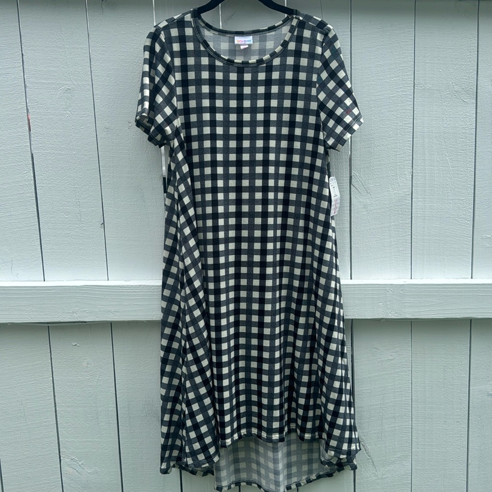 Black and white checker pocketless lularoe Carly dress